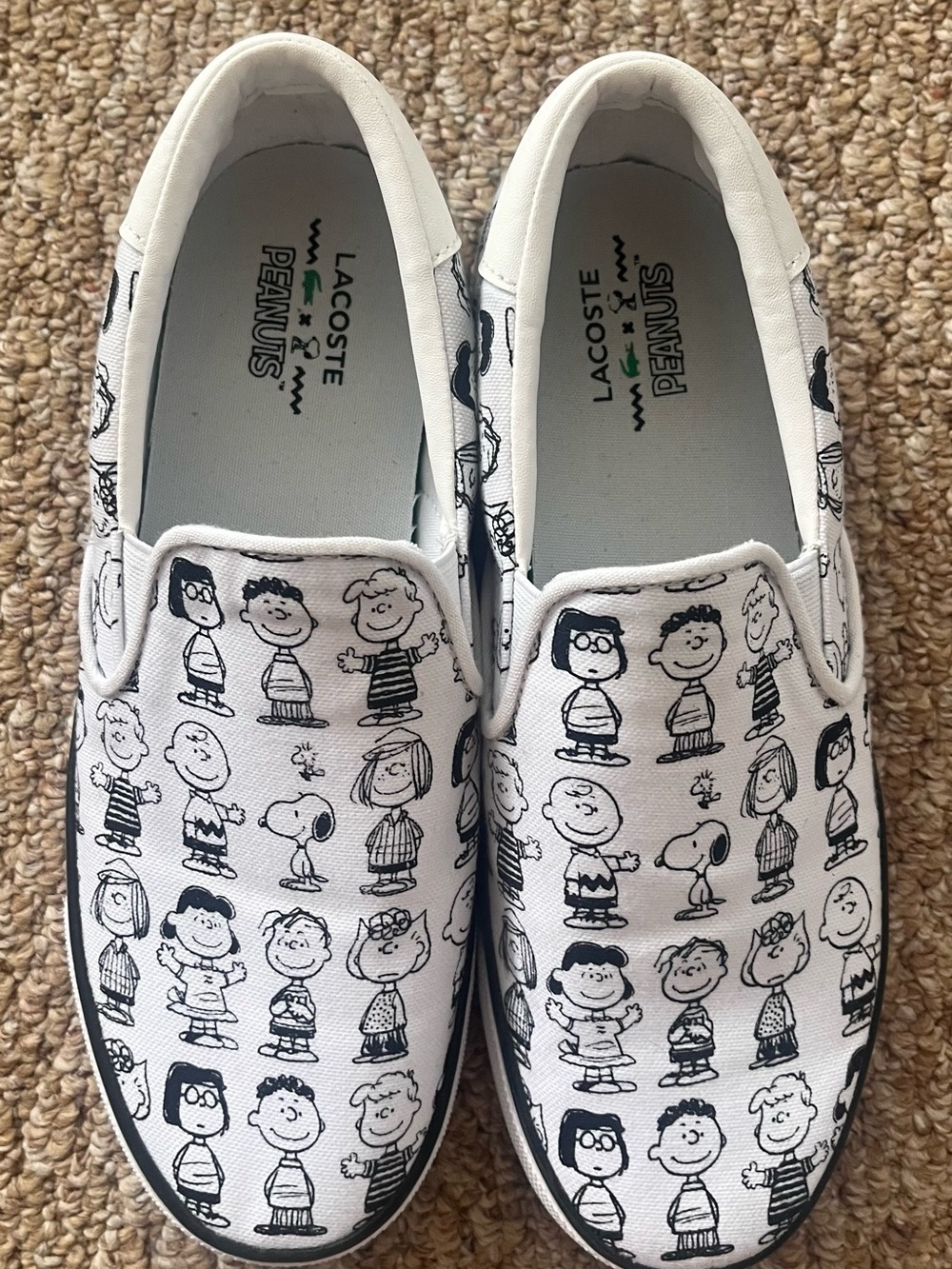 Lacoste x Peanuts Jump Serve Slip-On Canvas Sneakers Women’s 9